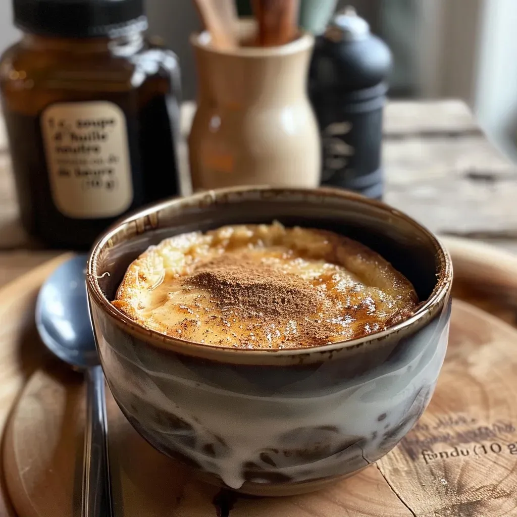 Close-up side view of a bowl cake made with semolina, showcasing its soft texture and golden color.