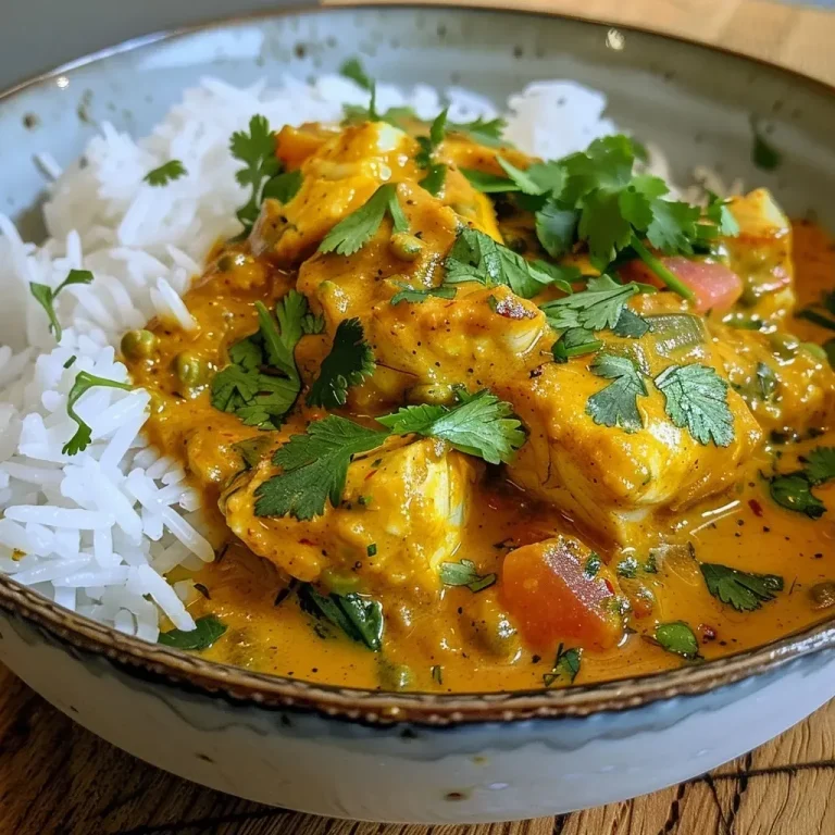 Caldinho de Peixe : Le curry de poisson express qui va vous séduire A close-up view of Caldinho de Peixe, showcasing creamy fish curry with spices and garnishes.