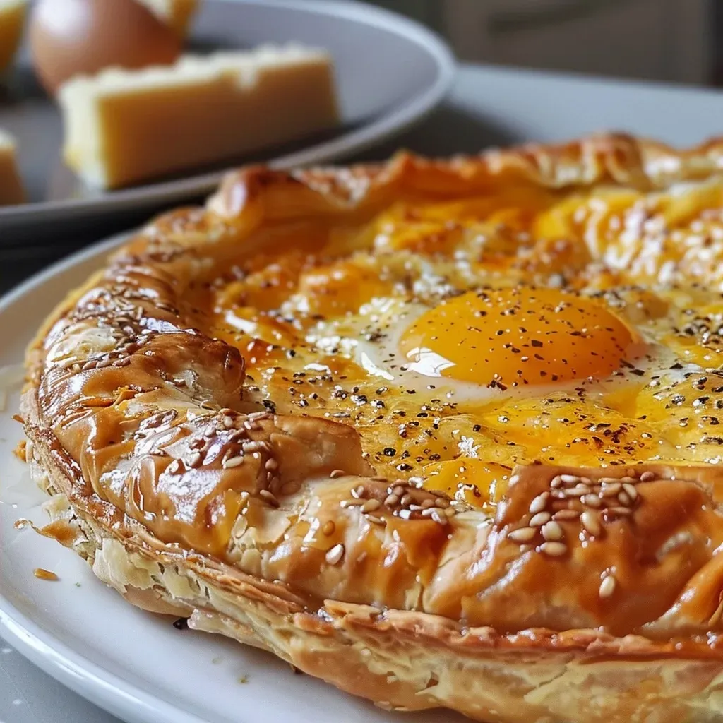 Side view of galette de sarrasin express featuring a golden-brown crust.