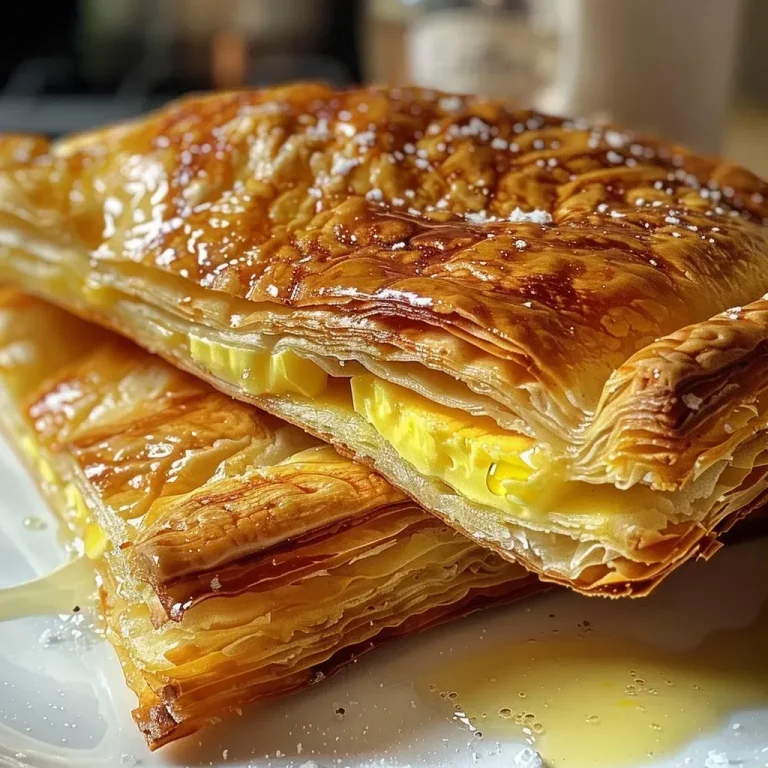 Le petit déjeuner roulé qui réveille vos papilles en un clin d’œil A close-up side view of a rolled galette de sarrasin filled with eggs and chicken ham.