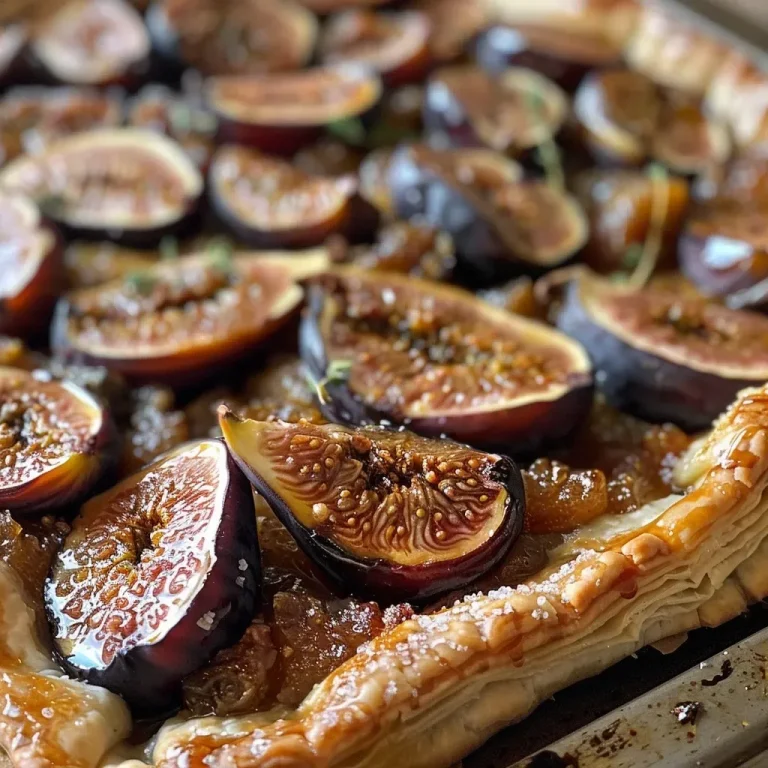 Galettes aux Figues : Un Délice Prêt en Moins de 30 Minutes ! Close-up side view of golden fig galettes with fresh figs and a flaky pastry crust.