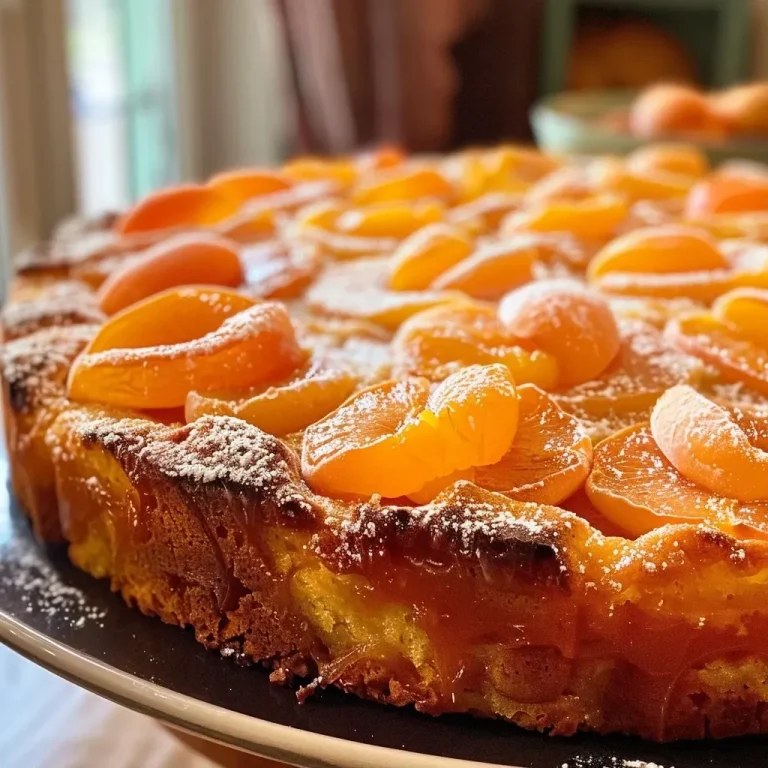 Des mini gâteaux aux abricots et cardamome prêts en un rien de temps Side view of mini apricot cardamom cakes, showcasing their juicy texture and garnished with sliced apricots.