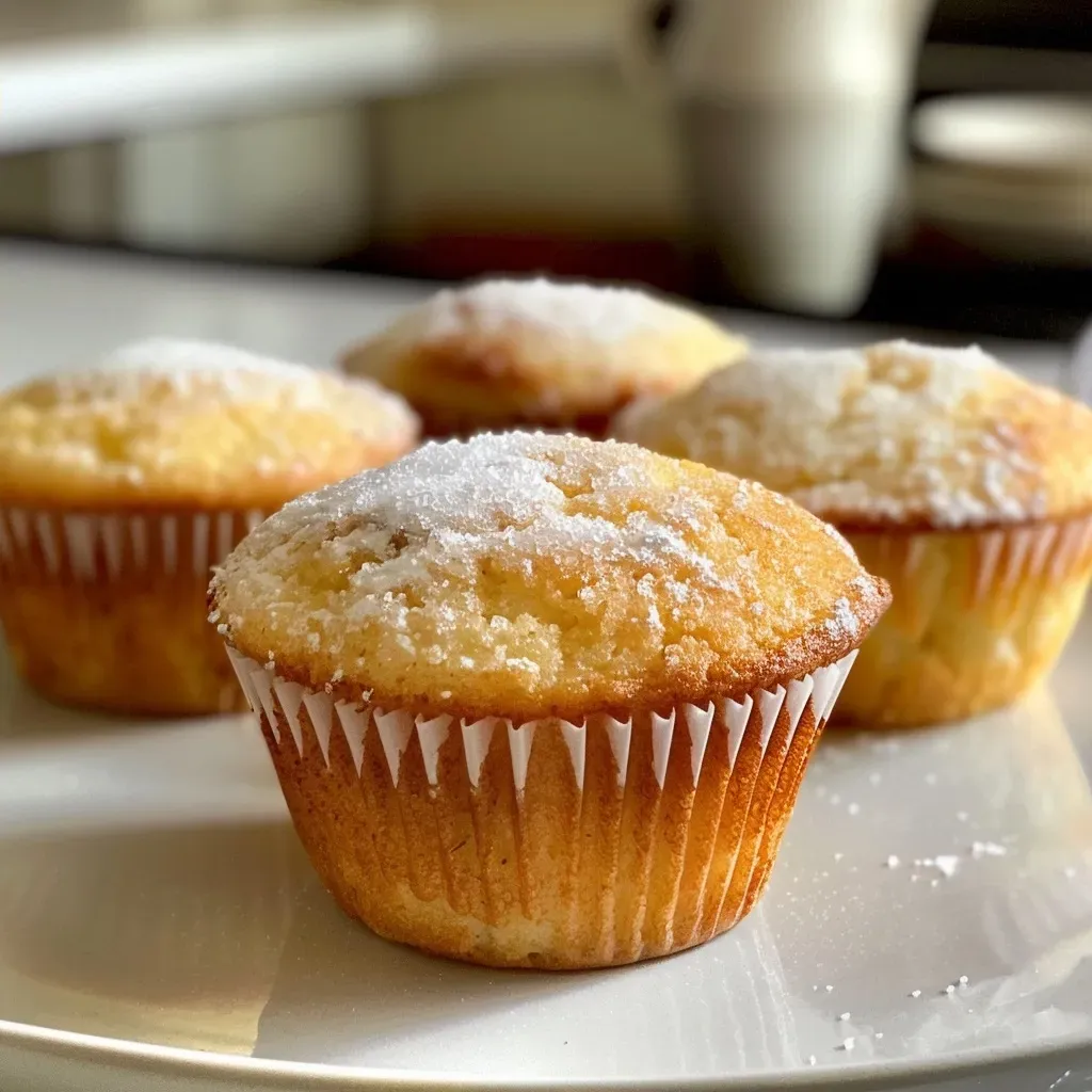 Juicy, delicious muffins with a textured crumb and sprinkled sugar on top.