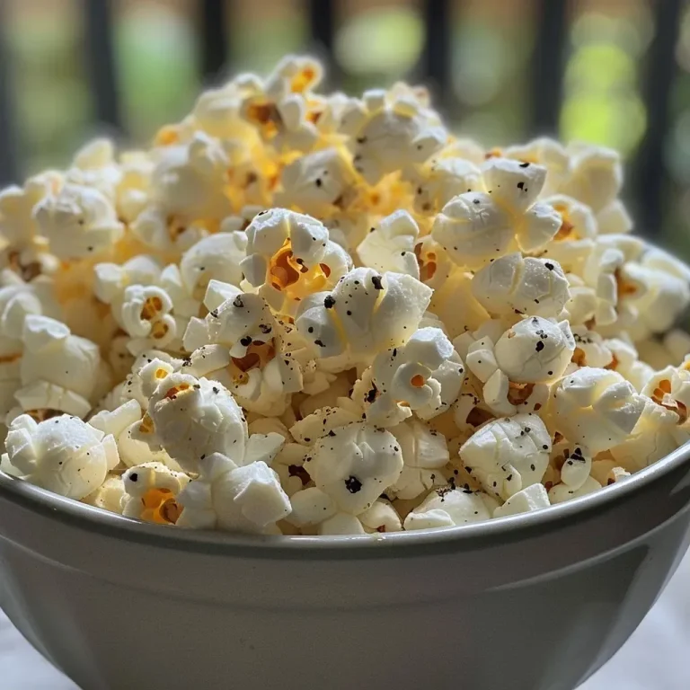 Pop-corn maison à la poêle : le snack rapide qui change tout ! Close-up view of freshly made popcorn in a bowl, with a sprinkle of salt.
