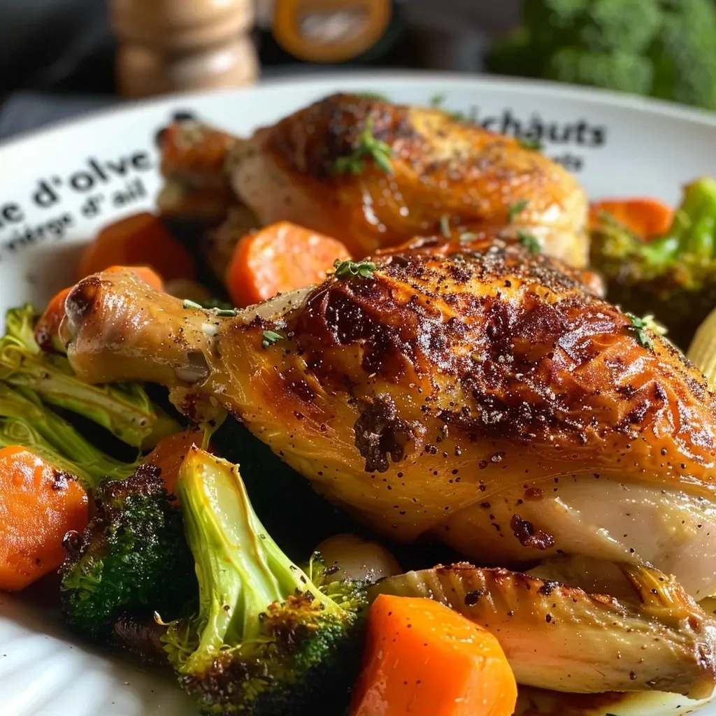 A vibrant plate showcasing juicy chicken, tender artichokes, and fresh green vegetables with lemon.