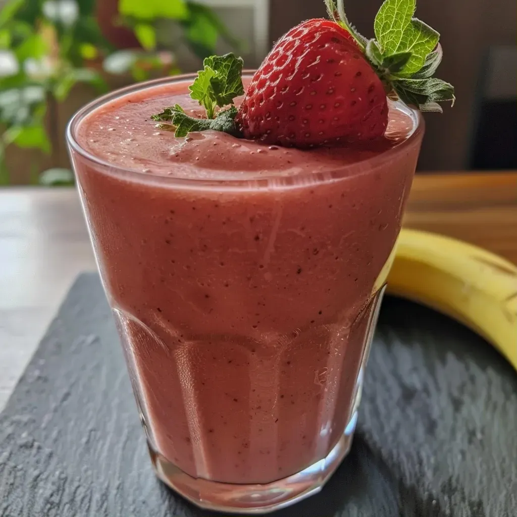 Close-up of a refreshing watermelon smoothie in a glass with vibrant colors.