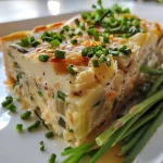 Close-up view of a green asparagus terrine on a white plate.